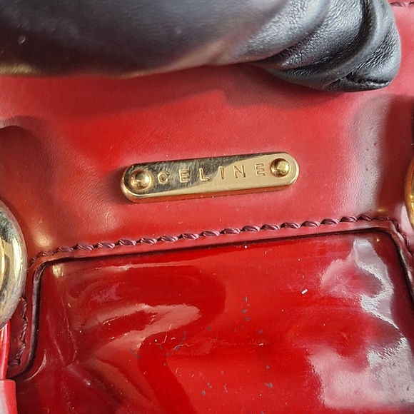 CelineCeline Red Patent Leather Lirine Tote